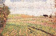 Camille Pissarro Ploughing at Eragny painting